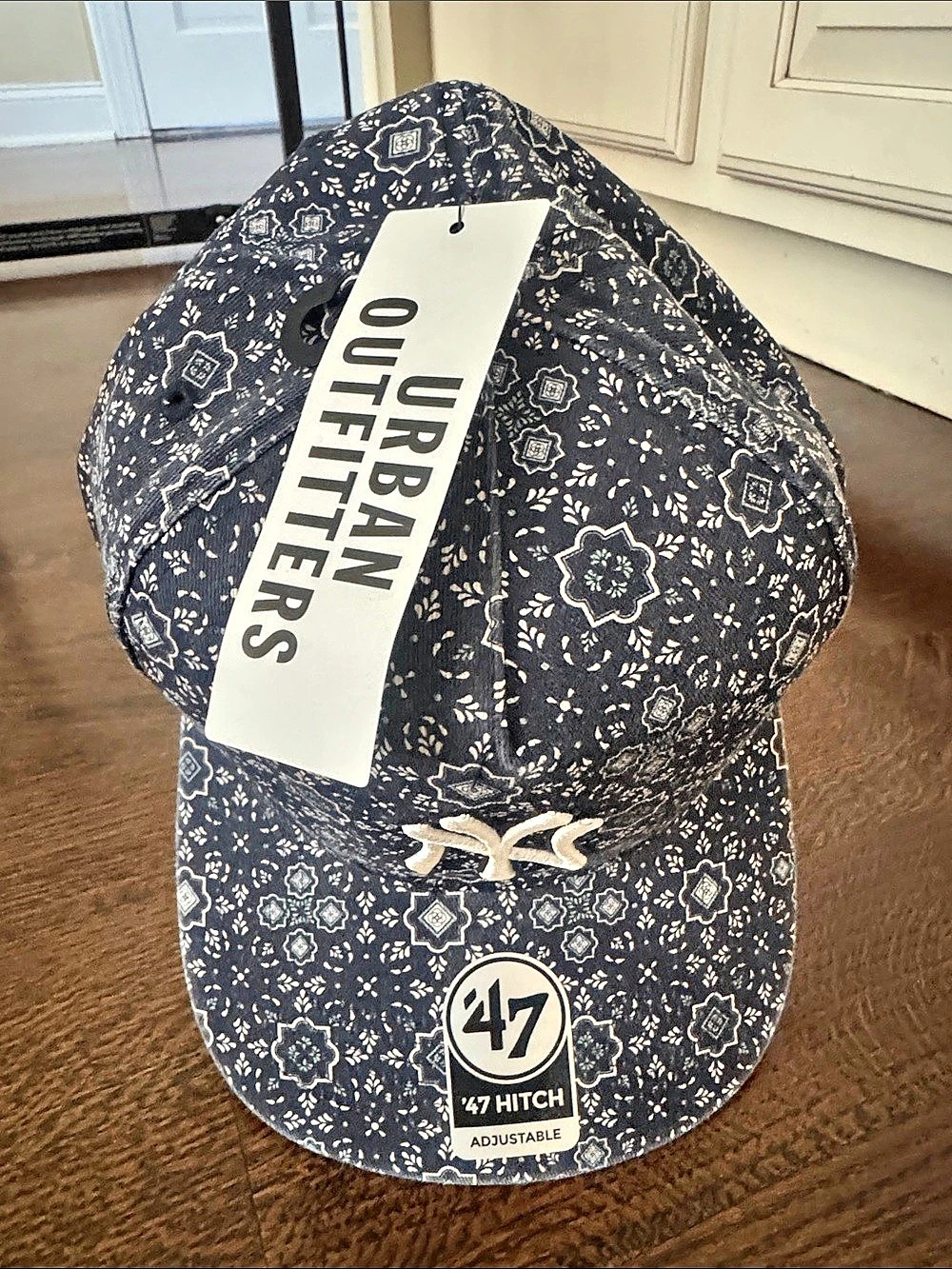 Unique 47 Blue & White Adjustable Hat NWT